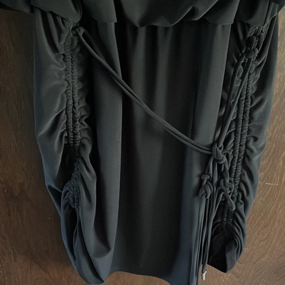 White House Black Market Black Split-Sleeve Jersey Knit Dress L - Picture 6 of 7